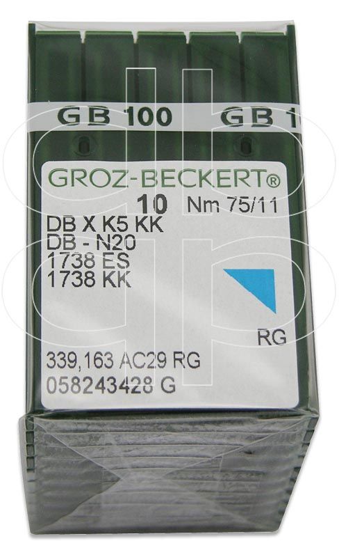 Groz-Beckert PK x 100 Needles DBxK5 RG 11-75 for Embroidery Machines