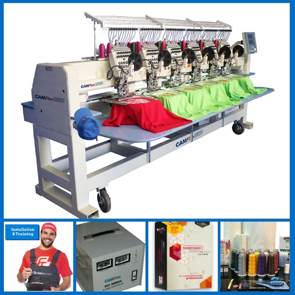 DEAL - CAMFive EMB CT1206 Six Heads Embroidery Machine FULL PACKAGE