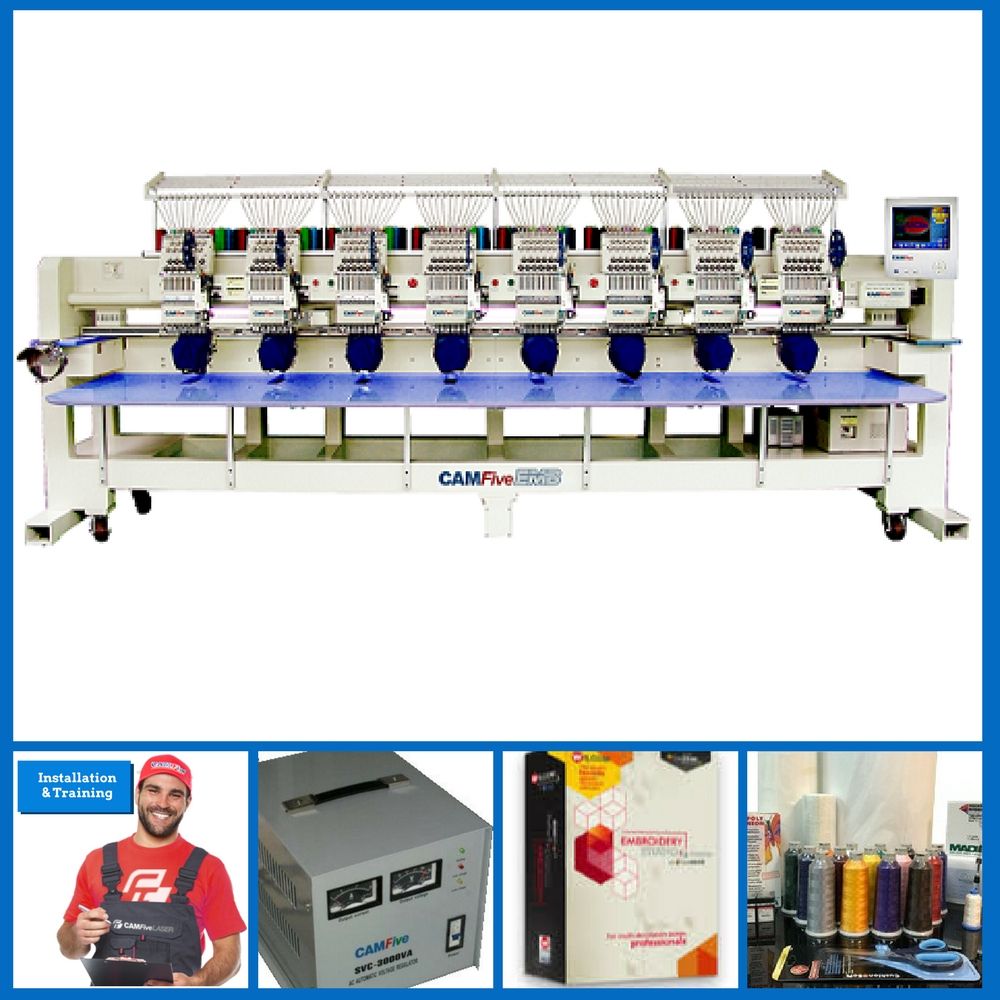 DEAL - CAMFive EMB CT1208 Eight Heads Embroidery Machine FULL PACKAGE