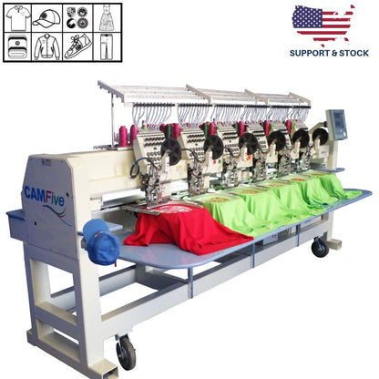 CAMFive EMB CT1206 Six Heads Industrial and Professional Embroidery Machine