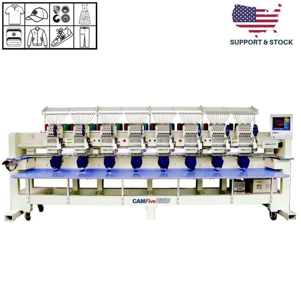 CAMFive EMB CT1208 Eight Heads Industrial - Professional Embroidery Machine