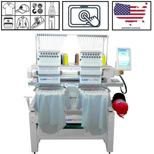 CAMFive EMB HT1502 Double Head Commercial Embroidery machine